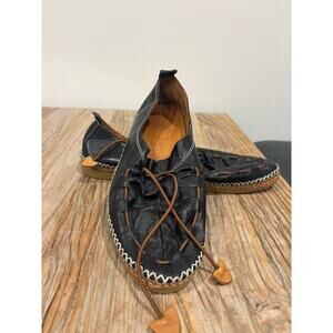 Spring Step Berna Leather Flats Black Size 42